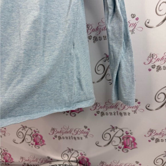 Twik Simonβs long sleeve stretchy white Blue Organic Cotton Top soft comfy - Picture 3 of 9